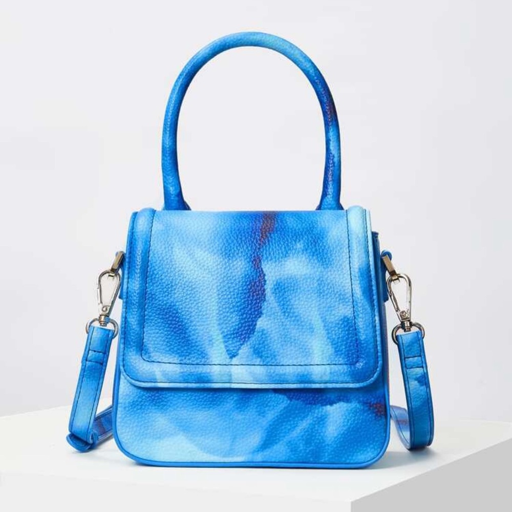 SHEIN Blue Mini Bag with Artistic Watercolor Design